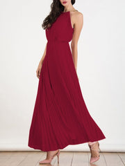 Halter  Plain Maxi Dress