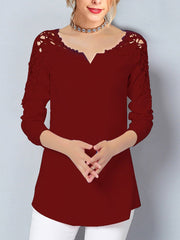 Fashion V Neck Lace Strapless Woman Blouses