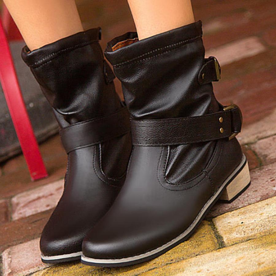 Flat  Round Toe Flat Boots