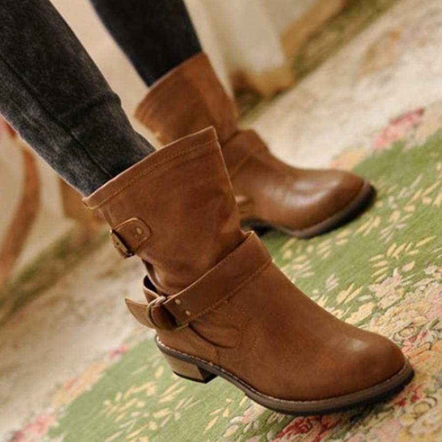 Flat  Round Toe Flat Boots