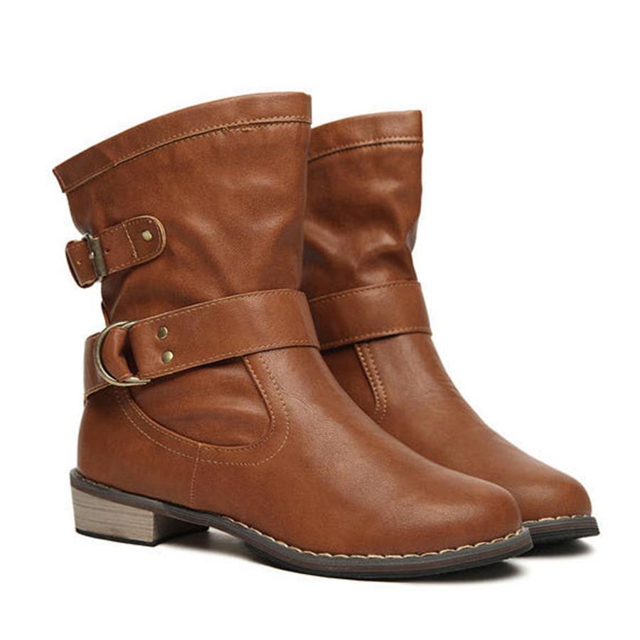 Flat  Round Toe Flat Boots