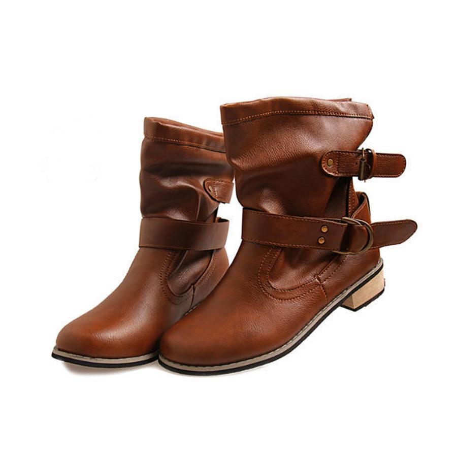 Flat  Round Toe Flat Boots