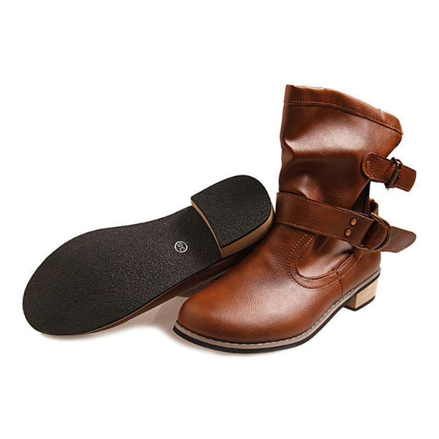 Flat  Round Toe Flat Boots