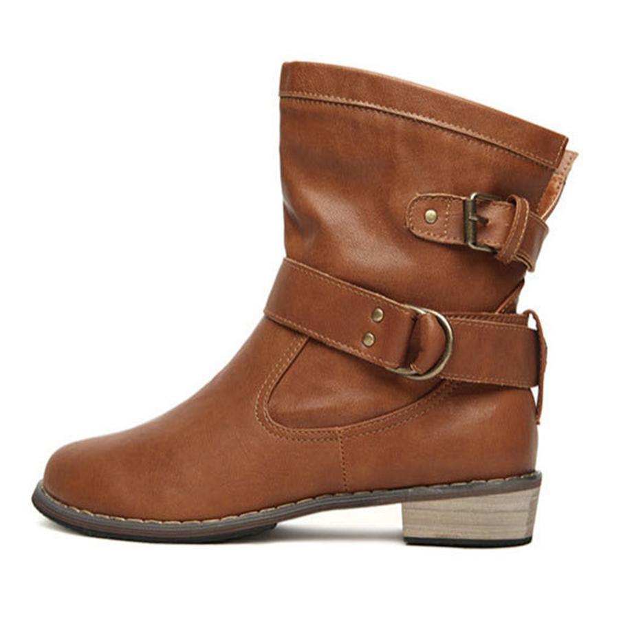 Flat  Round Toe Flat Boots