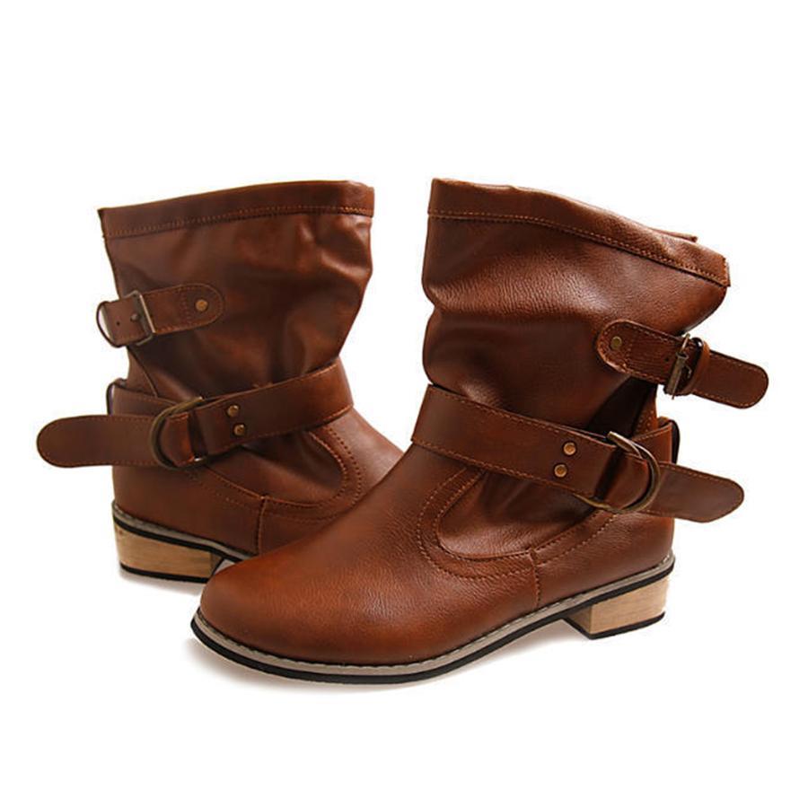 Flat  Round Toe Flat Boots