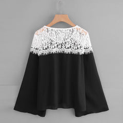 Lace Patchwork Oversized  Blouse