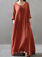 Sweet Heart  Patch Pocket  Plain Maxi Dress