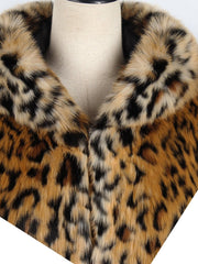 Hooded  Leopard  Long Sleeve Coats