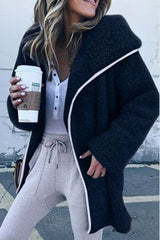 Hooded  Plain Basic Outerwear