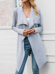 Lapel  Plain Trench Coat