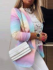 Gradient style turn down neck long sleeve women Blazers