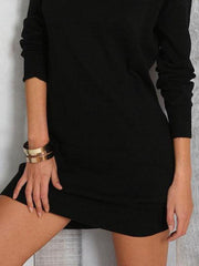 High Neck  Plain Bodycon Dresses