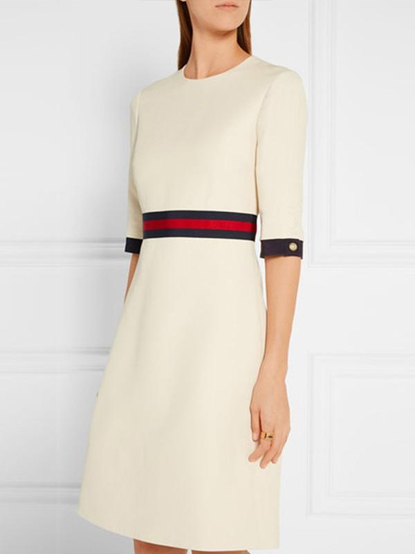 Three Colors Elegant Woman Skater Dress