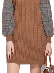 High Collar Fashion Woman Shift Dress