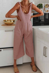 Two-Piece Loose Round Neck Sleeveless Cotton And Linen