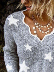 Gray V-Neck Floral-Print Long Sleeve Animal Sweatshirt