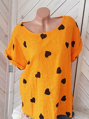 Summer round neck casual women love printed T-shirts