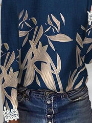 Floral Crew Neck Holiday Shirts & Tops