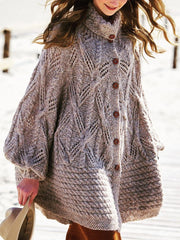 Sweater plus size Vintage Cotton Knitted Outerwear