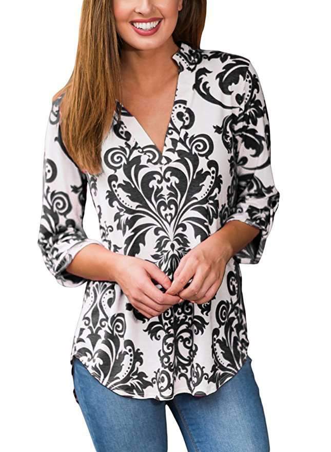 Floral V neck T-Shirts