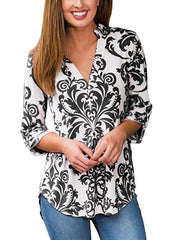 Floral V neck T-Shirts