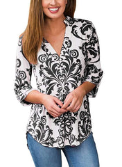 Floral V neck T-Shirts