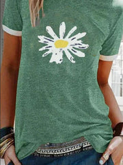 Summer Printed Short Sleeve Crew Neck Top T-shirts