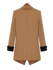 Turn-down Plain Elegant Pocket Blazer Coat
