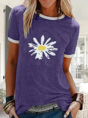 Summer Printed Short Sleeve Crew Neck Top T-shirts