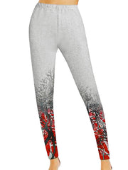 Landscape Painting Casual Cotton-Blend long pants
