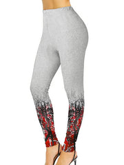 Landscape Painting Casual Cotton-Blend long pants