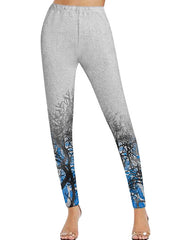 Landscape Painting Casual Cotton-Blend long pants
