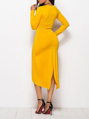Long Sleeve Round Neck Woman Sexy Autumn Bodycon Dress
