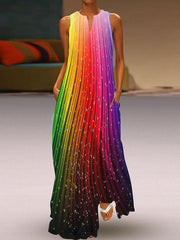 V neck colorful long women printed maxi dresses