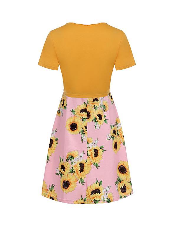 Two pieces bowknot small coat floral printed vacation dresses