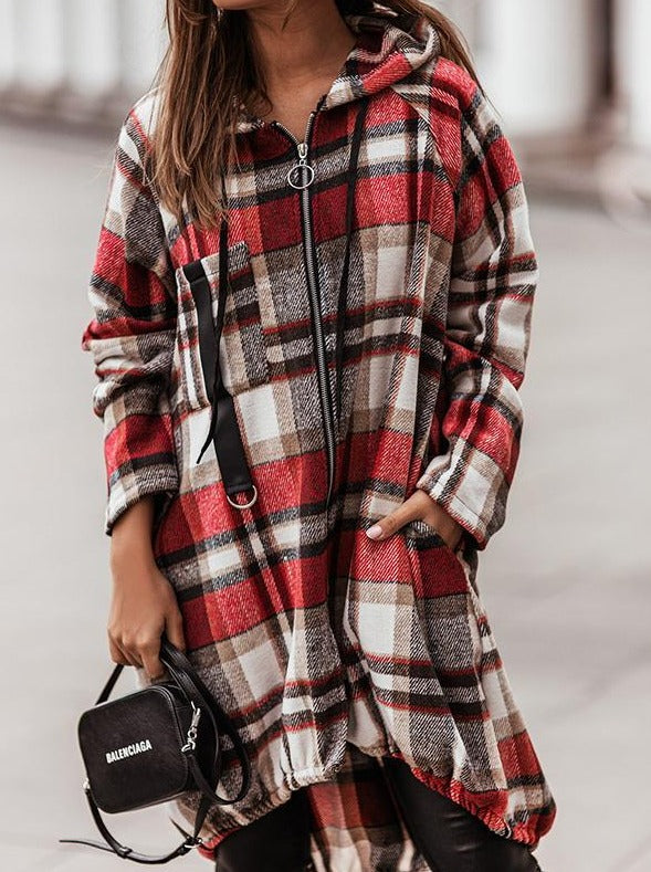 Trend Forecast Plaid Hooded Coats