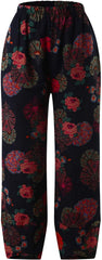 Palazzo Lounge Pants Wide Leg Printed Cropped Bottoms Baggy Trousers Sweatpants