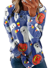 Halloween printed fashion women long sleeve T-shirts