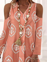 Holiday Cotton-Blend V Neck Dresses