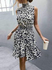 Summer Leopard Printed Women Fashion Skater dress