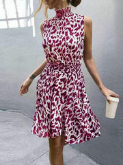 Summer Leopard Printed Women Fashion Skater dress