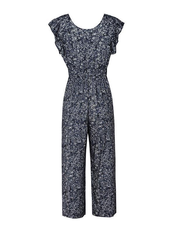 Summer floral casual straight pants  jumpsuits