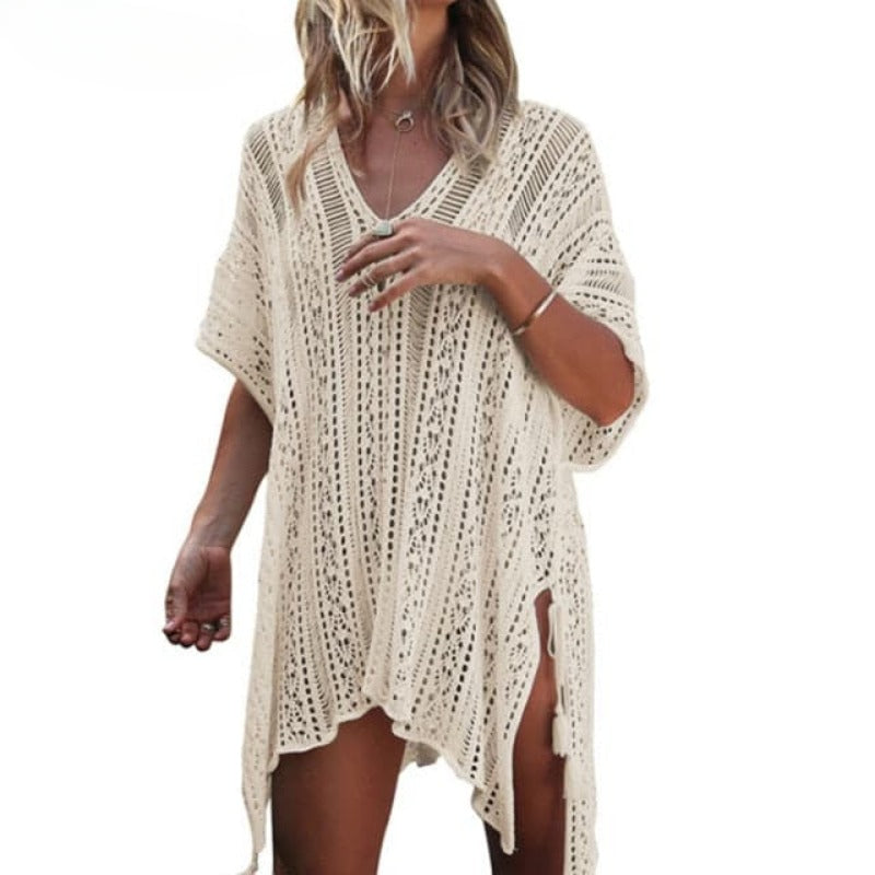 Summer Long Sleeve Back See Through Mini Dress