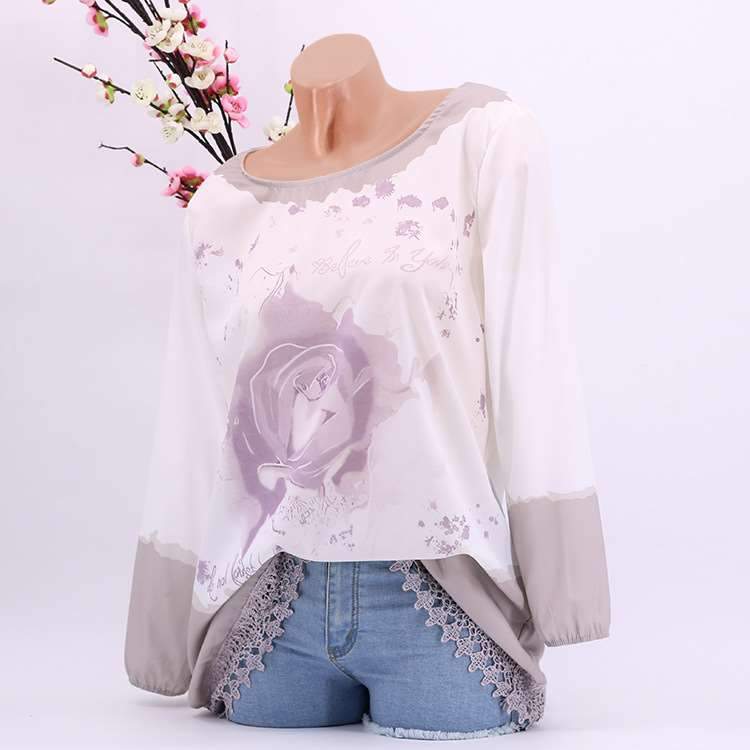 Floral Long sleeve Lace T-Shirts