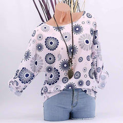 Floral Loose Batwing sleeve T-Shirts