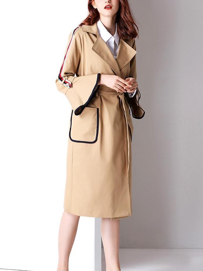 Fashion Women Mandarin sleeve Lace Trench Coats