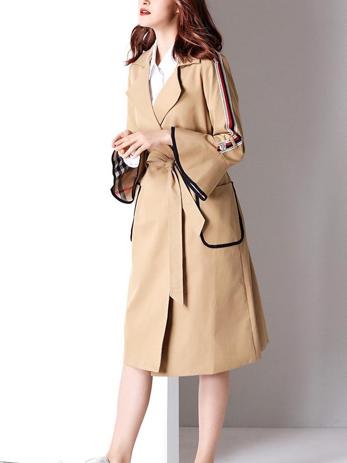 Fashion Women Mandarin sleeve Lace Trench Coats