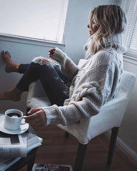 Turtle Neck Plain Basic Sweaters