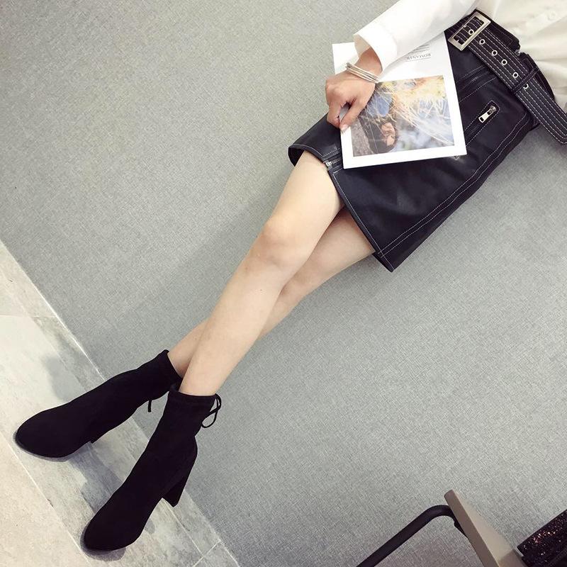 Fashion Round Toe Heel Martin Boots