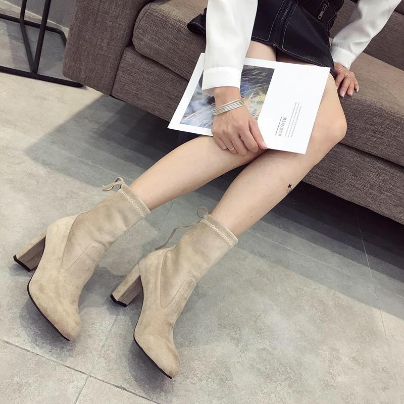 Fashion Round Toe Heel Martin Boots